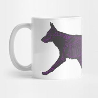 Halloween Design - Dog Skeleton Purple Mug